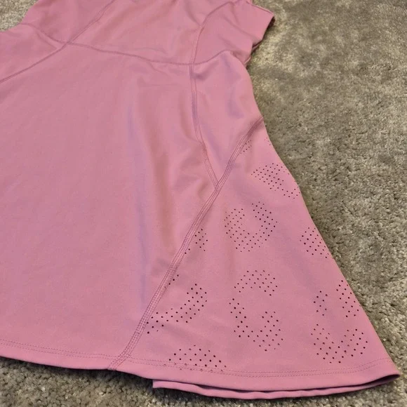 Sincerely Jules Active Pink Tennis Dress Med Sleeveless Quarter Zip Perforated - Picture 4 of 9